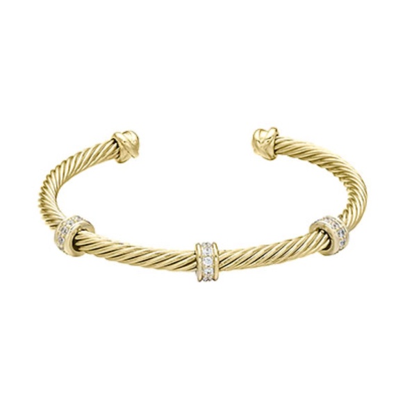 CZ Ring Accent Cable Cuff